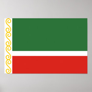 Tschetschenien-Flagge Poster