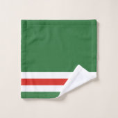 Tschetschenische Flagge Badhandtuch Set (Waschlappen)