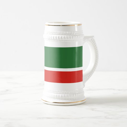 Tschetschenische Flagge Bierglas (VorderseiteRechts)