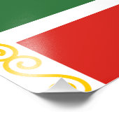 Tschetschenische Flagge Fotodruck (Ecke)