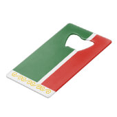 Tschetschenische Flagge Geldbeutel Flaschenöffner (Vorderseite Schrägansicht)