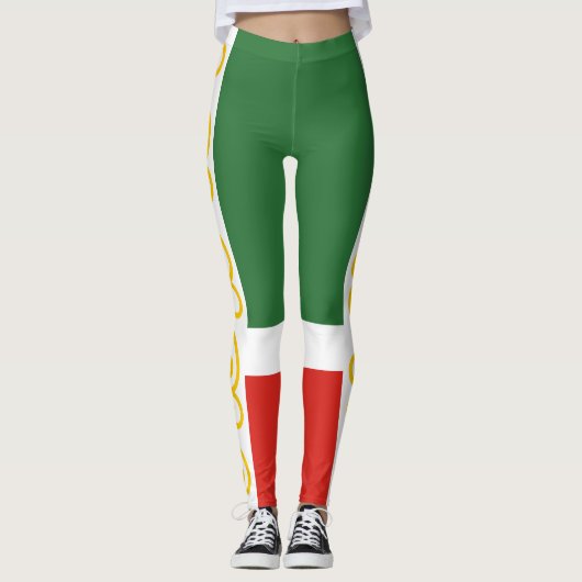 Tschetschenische Flagge Leggings (Vorderseite)