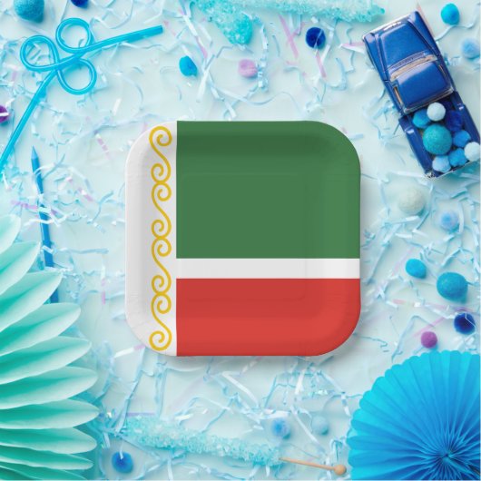 Tschetschenische Flagge Pappteller (Party)