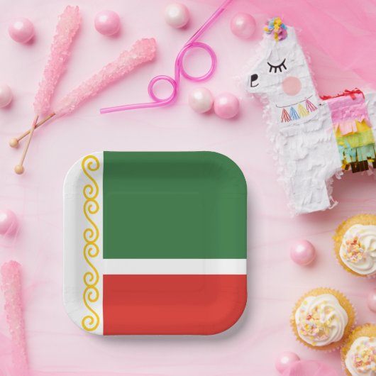 Tschetschenische Flagge Pappteller (Party)