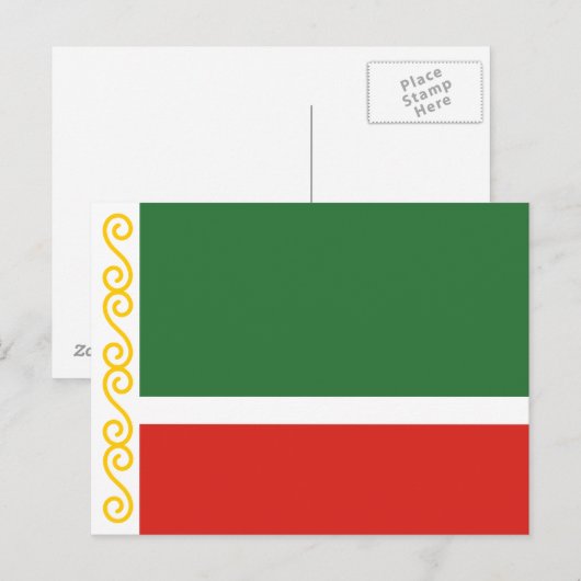 Tschetschenische Flagge Postkarte (Vorne/Hinten)