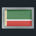 Tschetschenische Flagge Rechteckige Gürtelschnalle<br><div class="desc">Patriotische Flagge Tschetscheniens.</div>