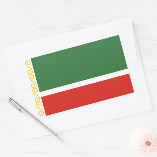 Tschetschenische Flagge Rechteckiger Aufkleber (Umschlag)