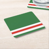 Tschetschenische Flagge Rechteckiger Pappuntersetzer (angewinkelt)