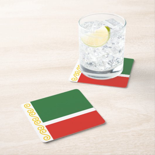 Tschetschenische Flagge Rechteckiger Pappuntersetzer (Vor Ort)