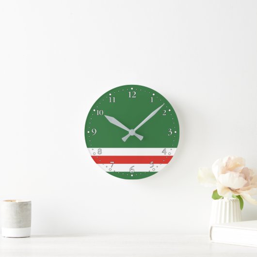 Tschetschenische Flagge Runde Wanduhr (Zuhause)