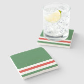 Tschetschenische Flagge Steinuntersetzer (Seitenansicht)