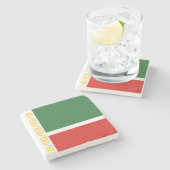 Tschetschenische Flagge Steinuntersetzer (Seitenansicht)