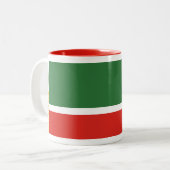 Tschetschenische Flagge Zweifarbige Tasse (Vorderseite Links)