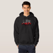 Tschevy Corvette C8 schwarze Illustration Hoodie (Vorne ganz)