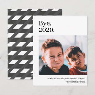 Tschüss, 2020. Lustiges modernes Foto Feiertagskarte