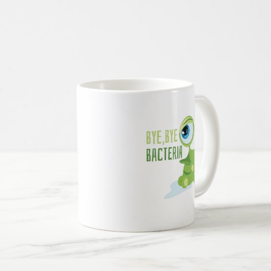 Tschüss-Bakterien Kaffeetasse (VorderseiteRechts)