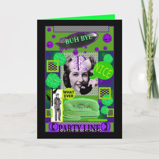 TSCHÜSS BRAINLADY KARTEN-BUH KARTE (Vorderseite)