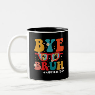 Tschüss Bruder Lehrer Frohen letzten Schultag Somm Zweifarbige Tasse