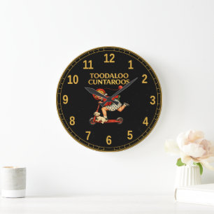 Tschüss Cuntaroos Lustiger Sarkastischer Retro-Hum Große Wanduhr