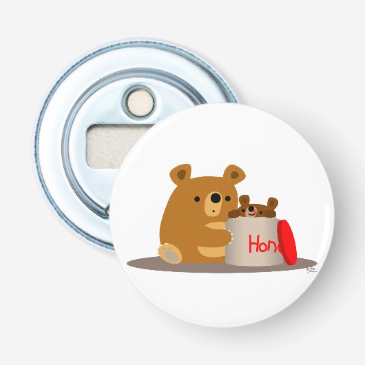 Tschüss dir Honey! Cartoon Bears Button Flaschenöf Flaschenöffner (Vorderseite)