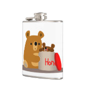 Tschüss dir Honey! Niedlicher Cartoon Bären Hüftko Flachmann (Links)