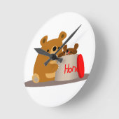 Tschüss dir Honey! Niedlicher Cartoon Bear Wall Cl Runde Wanduhr (Winkel)