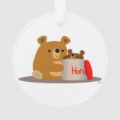 Tschüss dir Honey! Niedlicher Cartoon Bears Akryll Ornament (Rückseite)