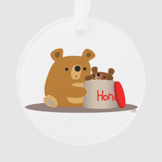 Tschüss dir Honey! Niedlicher Cartoon Bears Akryll Ornament (Vorderseite)