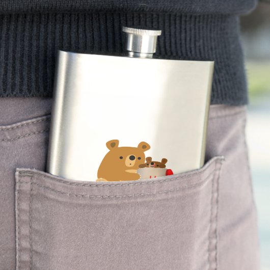 Tschüss dir Honey! Niedlicher Cartoon Bears Classi Flachmann (Beispiel)