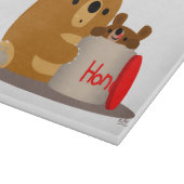Tschüss dir Honey! Niedlicher Cartoon Bears Cuttin Schneidebrett (Ecke)