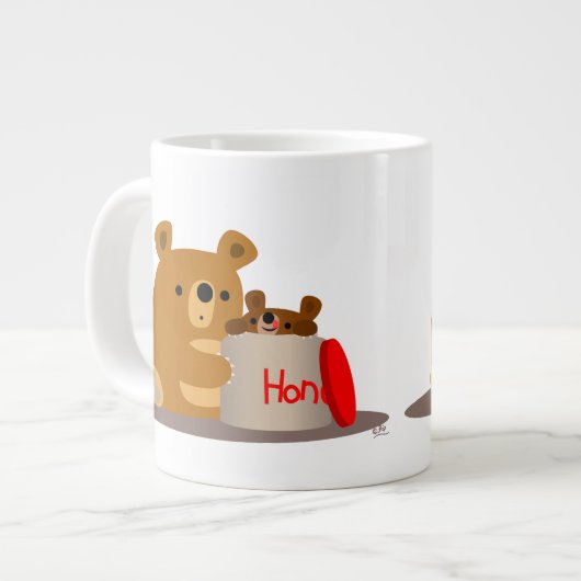 Tschüss dir Honey! Niedlicher Cartoon Bears Jumbo  Jumbo-Tasse (Vorderseite Links)