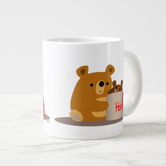 Tschüss dir Honey! Niedlicher Cartoon Bears Jumbo Jumbo-Tasse (Vorderseite Rechts)