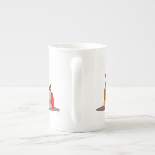 Tschüss dir Honey! Niedlicher Cartoon Bears Knoche Porzellantasse (Rückseite)