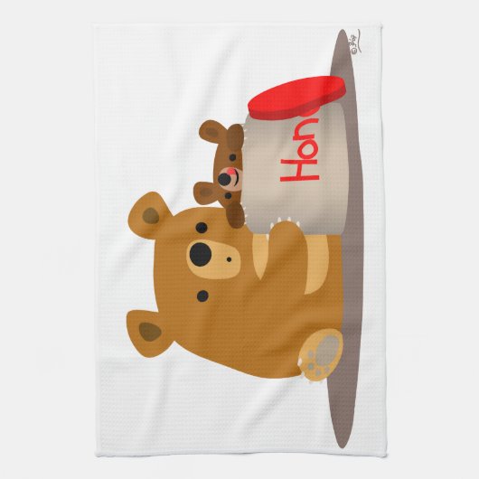 Tschüss dir Honey! Niedlicher Cartoon Bears Küchen Handtuch (Vertikal)