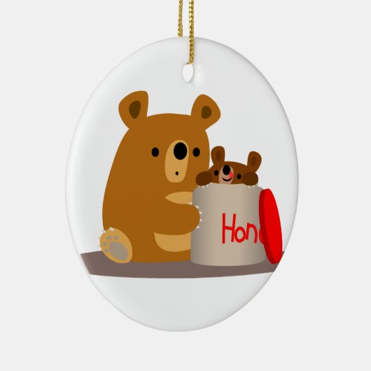 Tschüss dir Honey! Niedlicher Cartoon Bears Orname Keramikornament (Rechts)