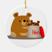 Tschüss dir Honey! Niedlicher Cartoon Bears Orname Keramikornament (Hinten)