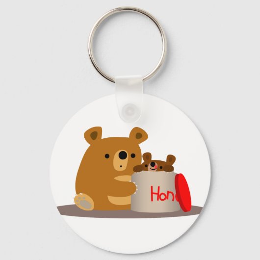 Tschüss dir Honey! Niedlicher Cartoon Bears Schlüs Schlüsselanhänger (Vorderseite)