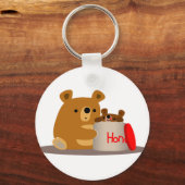 Tschüss dir Honey! Niedlicher Cartoon Bears Schlüs Schlüsselanhänger (Vorderseite)