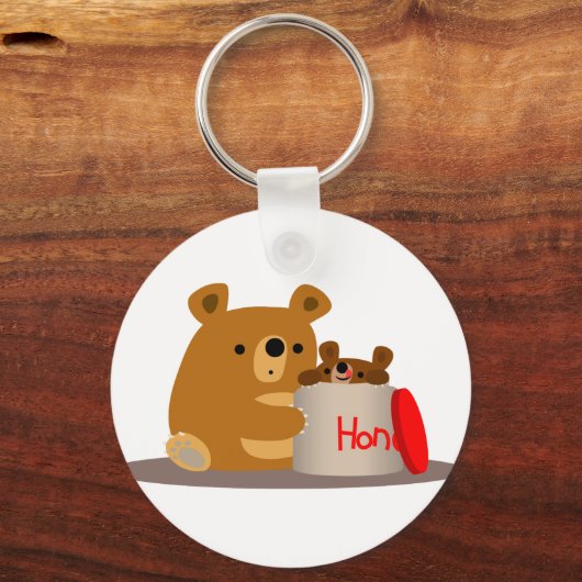 Tschüss dir Honey! Niedlicher Cartoon Bears Schlüs Schlüsselanhänger (Vorderseite)