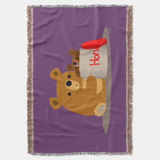 Tschüss dir Honey! Niedlicher Cartoon Bears Throw Decke (Vorderseite Vertikal)