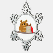 Tschüss dir Honey! Niedlicher Cartoon Bears Zinnde Schneeflocken Zinn-Ornament (Rechts)