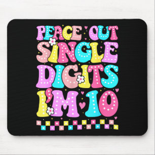 Tschüss einstellige Zahlen Ich bin 10 Geburtstagsm Mousepad