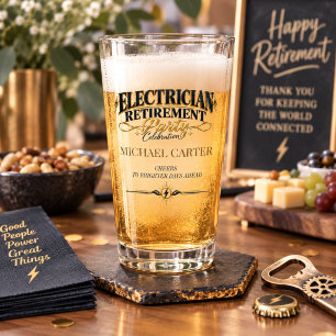 Tschüss Elektriker Ruhestandsfeier Glas