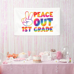 Tschüss Erste Klasse Tie-Dye Letzter Tag 1. Klasse Banner