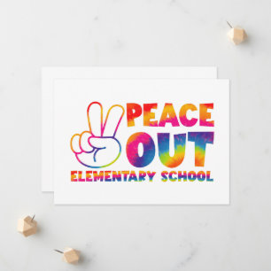 Tschüss Grundschule Tie-Dye letzter Schultag Ankündigung