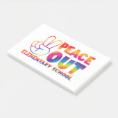 Tschüss Grundschule Tie-Dye letzter Tag Post-it Klebezettel (angewinkelt)