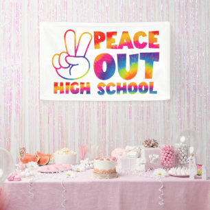 Tschüss High School Tie Dye Letzter Schultag Banner