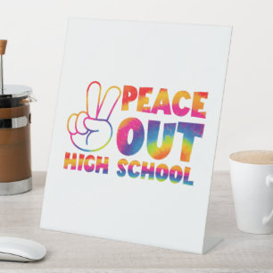 Tschüss High School Tie Dye letzter Schultag Sockelschild