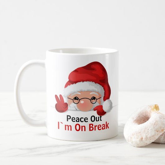 Tschüss, ich mache Pause Lustiger spähender Weihna Kaffeetasse (Mit Donut)