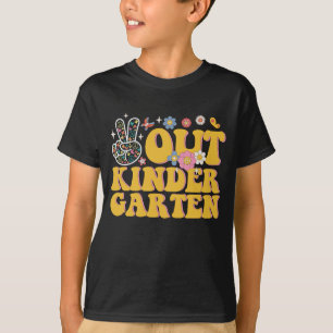 Tschüss Kindergarten Groovy letzter Schultag T-Shirt